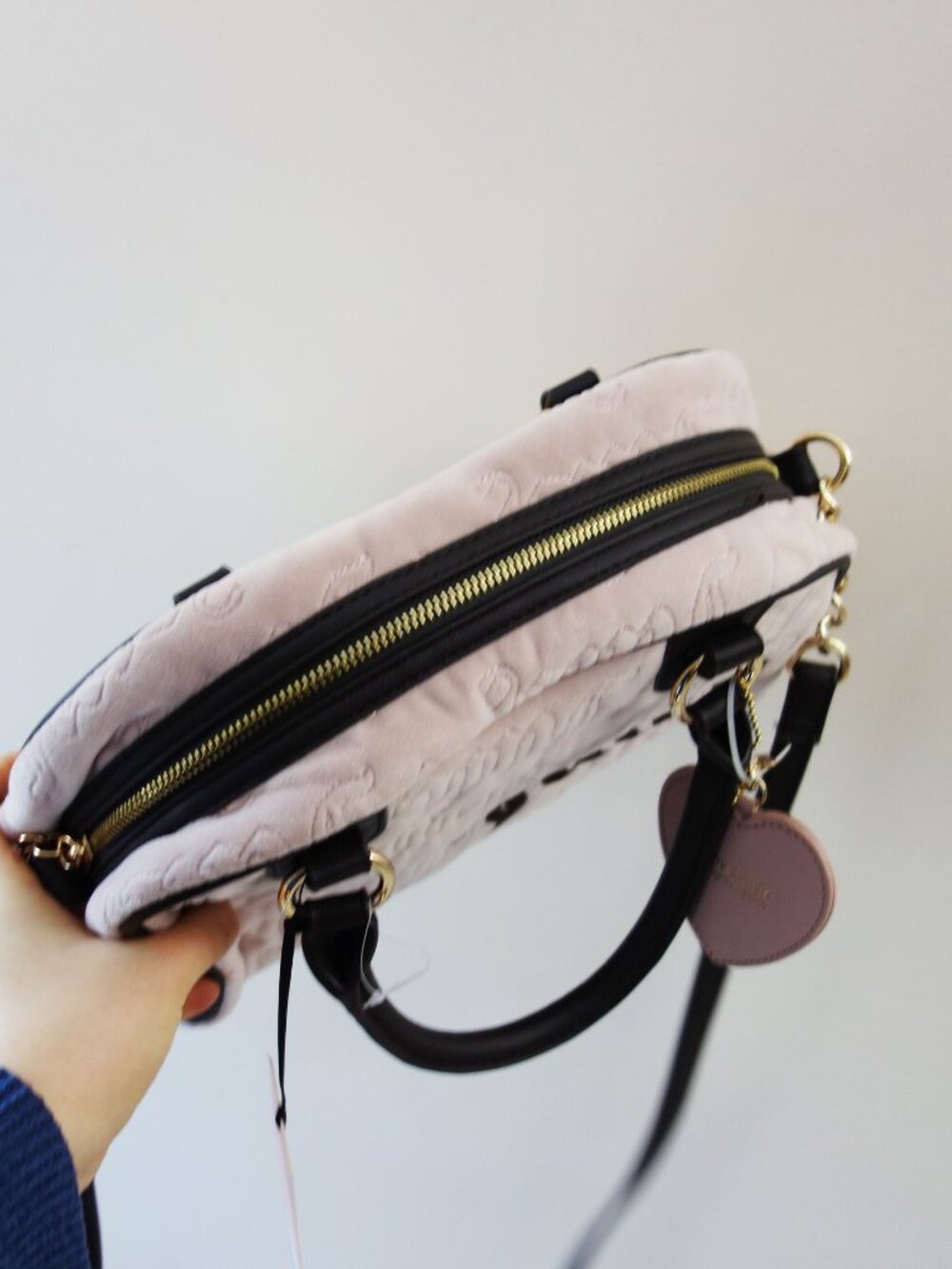 Juicy Couture Vintage Dreams Satchel Size Medium Velvet Blush Pink NWT! - Picture 5 of 13